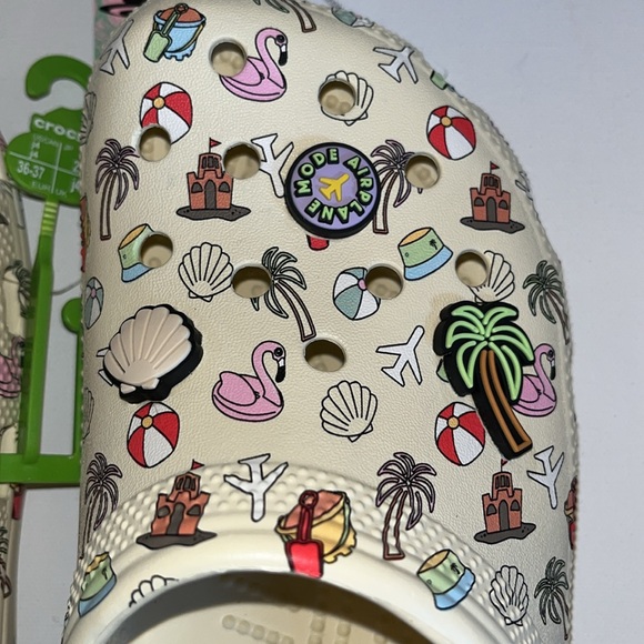 Crocs classic spring break clog Pool party beach palm flamingo shell big kids J4 - Picture 3 of 13